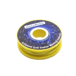 0.22 mm2 Sarı Çok Damar Montaj Kablosu - 10 Metre