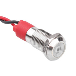 WD08L-P2 8mm 12-24V Metal Signal Lamp - White