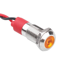 WD08L-P2 8mm 12-24V Metal Signal Lamp - Yellow