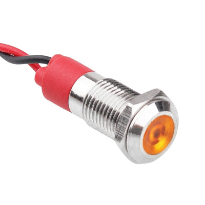 WD08L-P2 8mm 12-24V Metal Signal Lamp - Yellow - 1