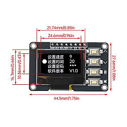 0.96'' 128x64 SSD1315 4-Butonlu OLED LCD Ekran - Beyaz - 4