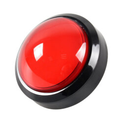 100mm 12V Düz Işıklı Oyun Makinesi Butonu - Kırmızı