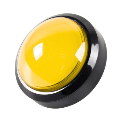100mm 12V Illuminated Game Machine Button - Yellow - 1