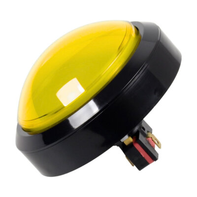 100mm 12V Illuminated Game Machine Button - Yellow - 2