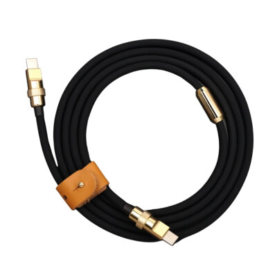 100W Siyah Type-C Silikon Hızlı Şarj Kablosu - 1 Metre - 1