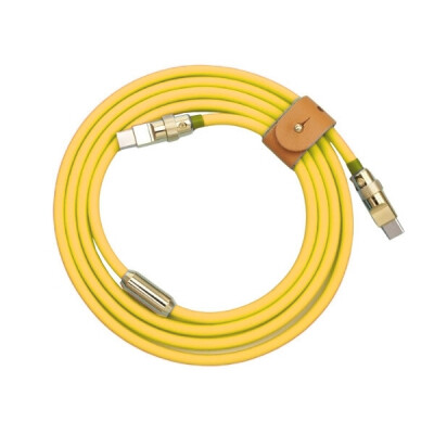 100W Yellow Type-C Silicone Fast Charging Cable - 1 Meter - 1