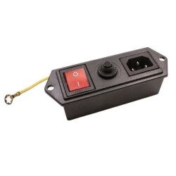 10A Current Protected Male Power Socket with Ear - Illuminated Switch