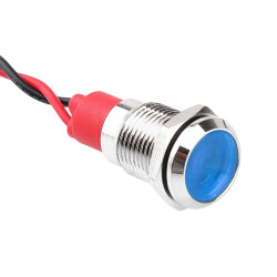 WD10L-P2 10mm 12-24V Metal Signal Lamp - Blue