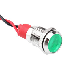 WD10L-P2 10mm 12-24V Metal Signal Lamp  - Green