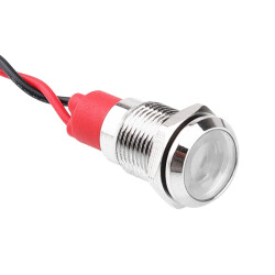 WD10L-P2 10mm 12-24V Metal Signal Lamp - White