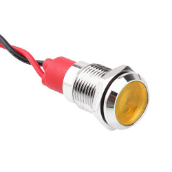 WD10L-P2 10mm 12-24V Metal Signal Lamp - Yellow
