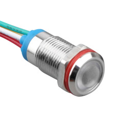 WD10L-P2/RG- 10mm 12-24V Metal Signal Lamp - 2 Renk Cathode