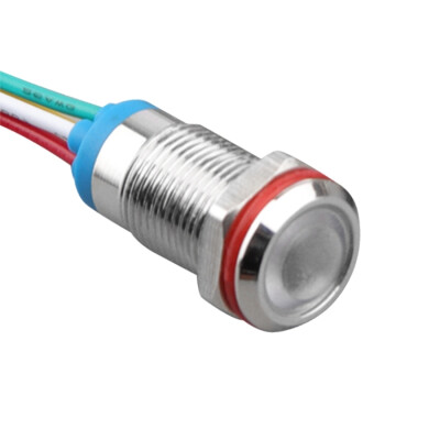 WD10L-P2/RGY- 10mm 12-24V Metal Signal Lamp - 3 Renk Cathode - 1