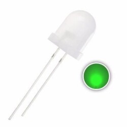 10mm Transparent Green Led - 10 Pieces