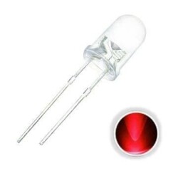 10mm Transparent Red LED - 10 Pieces