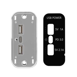 12-24V PD3.0 Type-C + 5V 1A USB + 5V 2.1A USB Şarj Soketi - 3