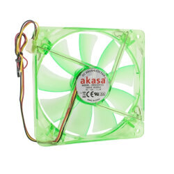 120x120x25mm 12V 0.18A Fan 3 Kablolu - Yeşil Işıklı