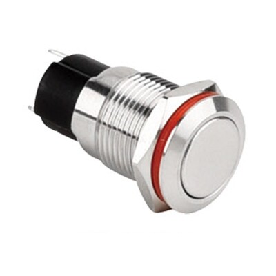 WD12A-P1Z 12mm Flat Self Locking Metal Button - 1