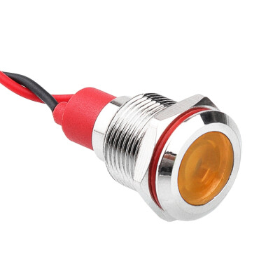 WD12L-P2 12mm 12-24V Metal Signal Lamp - Yellow - 1