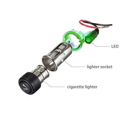 12V 120W Işıklı Oto Çakmaklık - Yeşil - 3