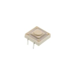 12x12x4.3mm 4 Pin White Push Button - Tact Switch