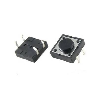 12x12x5mm 4 Pinli Siyah Push Buton - Tact Switch - 1