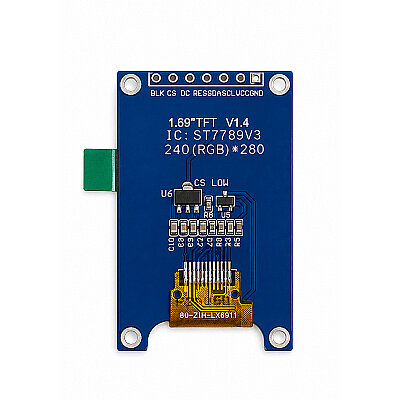 1.69'' 240x280 SPI TFT LCD Display - ST7789 - 3