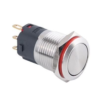 WD16A-P1 16mm Düz Yaylı Metal Buton - 1