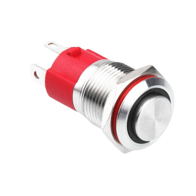 WD16D-G1-E 16mm Çıkık Yaylı Işıklı Metal Buton - Beyaz - 1