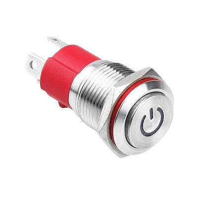 WD16D-G1Z-C 16mm Bulge Self Locking Illuminated Power Metal Button - White - 1