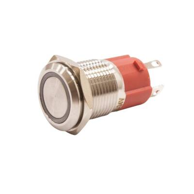 WD16D-P1Z-E 16mm Düz Anahtarlı Işıklı Metal Buton - Beyaz - 1