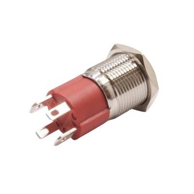WD16D-P1Z-E 16mm Düz Anahtarlı Işıklı Metal Buton - Beyaz - 2