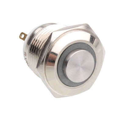 WD16H-G1-E 16mm Çıkık Yaylı Işıklı Metal Buton - Beyaz - 1
