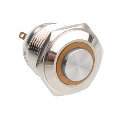 WD16H-G1-E 16mm Çıkık Yaylı Işıklı Metal Buton - Sarı - 1
