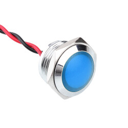 WD16L-P2 16mm 12-24V Metal Signal Lamp - Blue