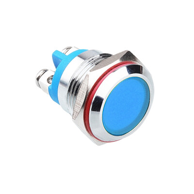 WD16L-P0 16mm 12-24V Metal Signal Lamp - Blue - 1