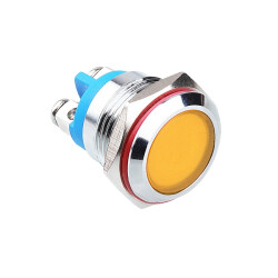 WD16L-P0 16mm 12-24V Metal Signal Lamp - Yellow