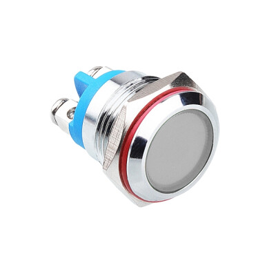 WD16L-P0 16mm 12-24V Metal Sinyal Lambası - Beyaz - 1