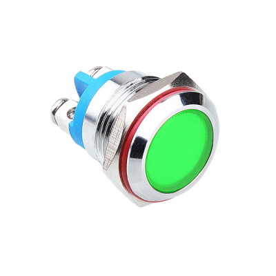 WD16L-P0 16mm 12-24V Metal Sinyal Lambası - Yeşil - 1