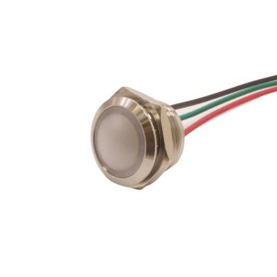 WD16L-P2/RGY- 16mm 12-24V Metal Signal Lamp - 3 Color Cathode - 1
