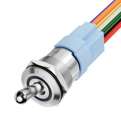16mm 12V 20A RGB 7-Pin Pre-Wired Toggle Switch - 1