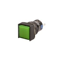 16mm 24V Green Permanent Square Button CD-AF-11DZ/24V/G