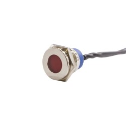 16mm 24v Red Led Metal Wired Signal Lamp IP67 GQ16T-R