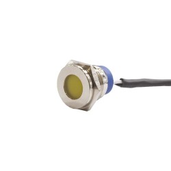 16mm 24v Yellow Led Metal Wired Signal Lamp IP67 GQ16T-Y