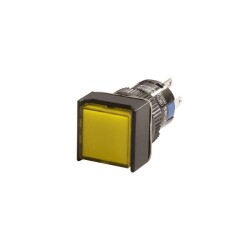 16mm 24V Yellow Permanent Square Button CD-AF-11DZ/24V/Y