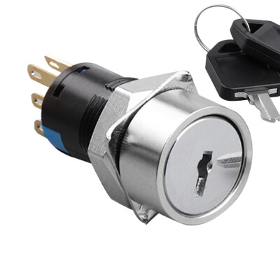 WD16Y-P1 16mm Anahtarlı Mandal Buton 2NO+2NC - 1