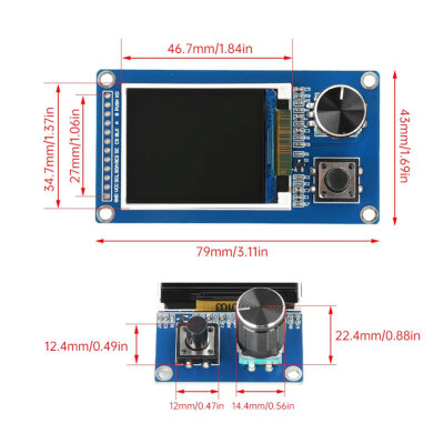 1.8" ST7735 LCD TFT Screen + EC11 Rotary Encoder Module - 3