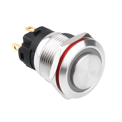 WD19A-G1Z-E 19mm Çıkık Anahtarlı Işıklı Metal Buton - Beyaz - 1