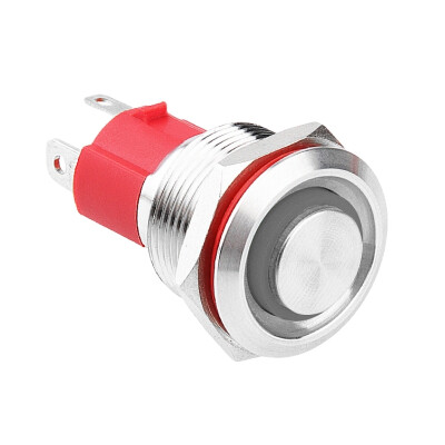 WD19D-G1-E 19mm Bulge Momentary Illuminated Metal Button - White - 1