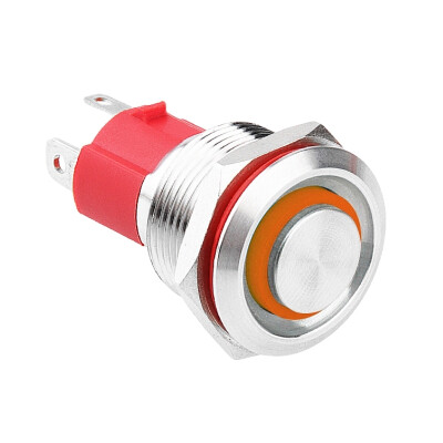 WD19D-G1Z-E 19mm Çıkık Anahtarlı Işıklı Metal Buton - Sarı - 1